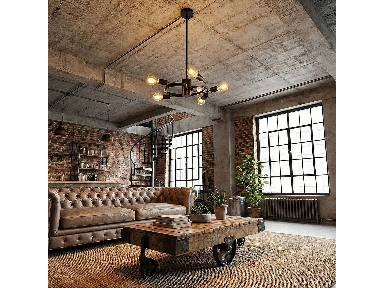 Toolight Loft APP739-5CP pendellampa E27