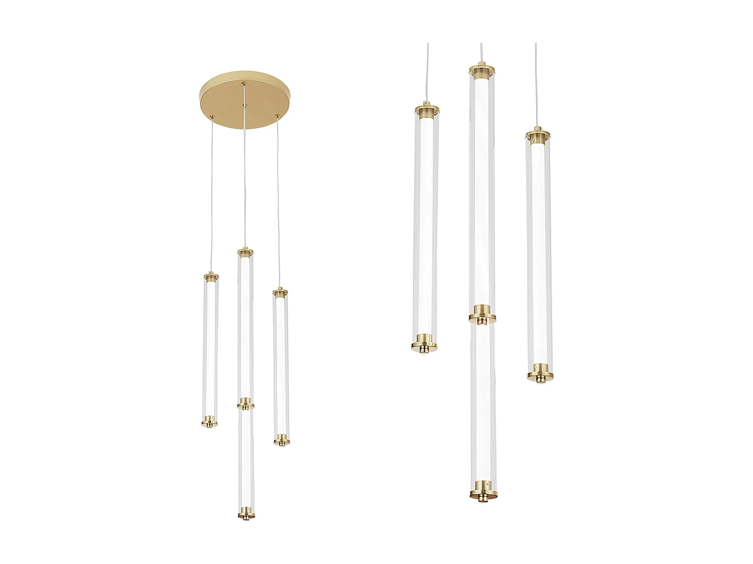 Toolight LED G024-4CPR hængelampe guld 133,5X25,5X41,5CM