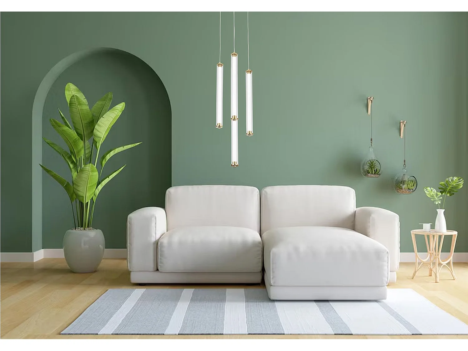 Toolight LED G024-4CPR hængelampe guld 133,5X25,5X41,5CM
