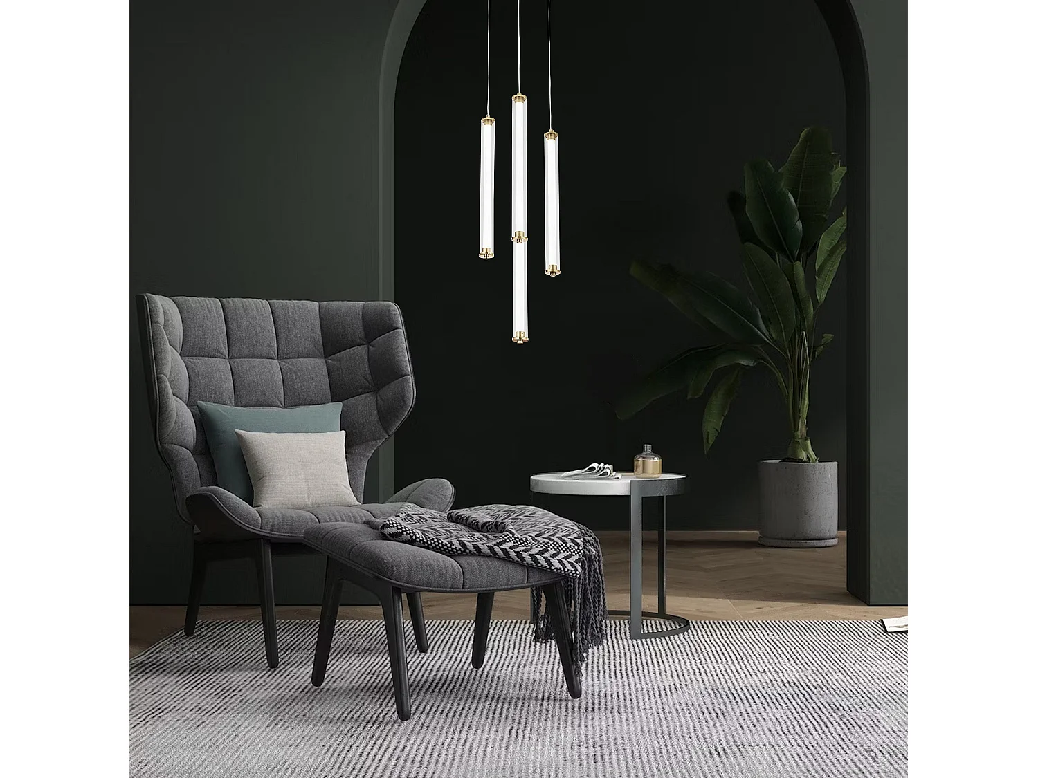 Toolight LED G024-4CPR hængelampe guld 133,5X25,5X41,5CM