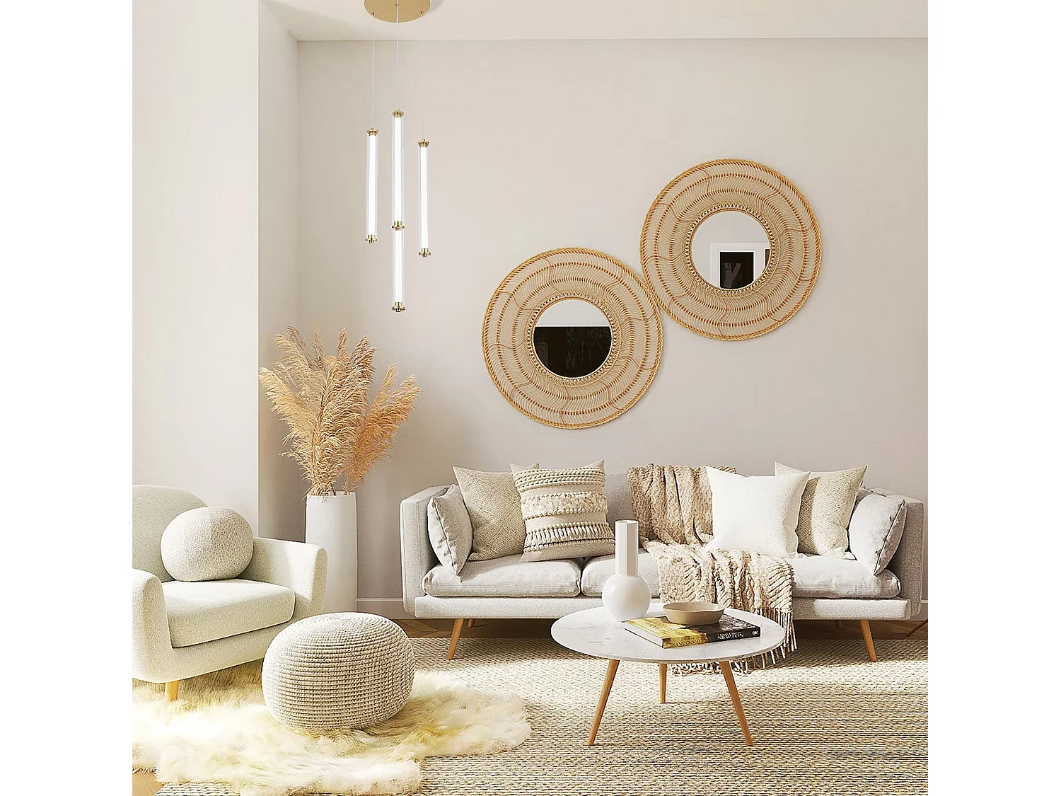 Toolight LED G024-4CPR hængelampe guld 133,5X25,5X41,5CM