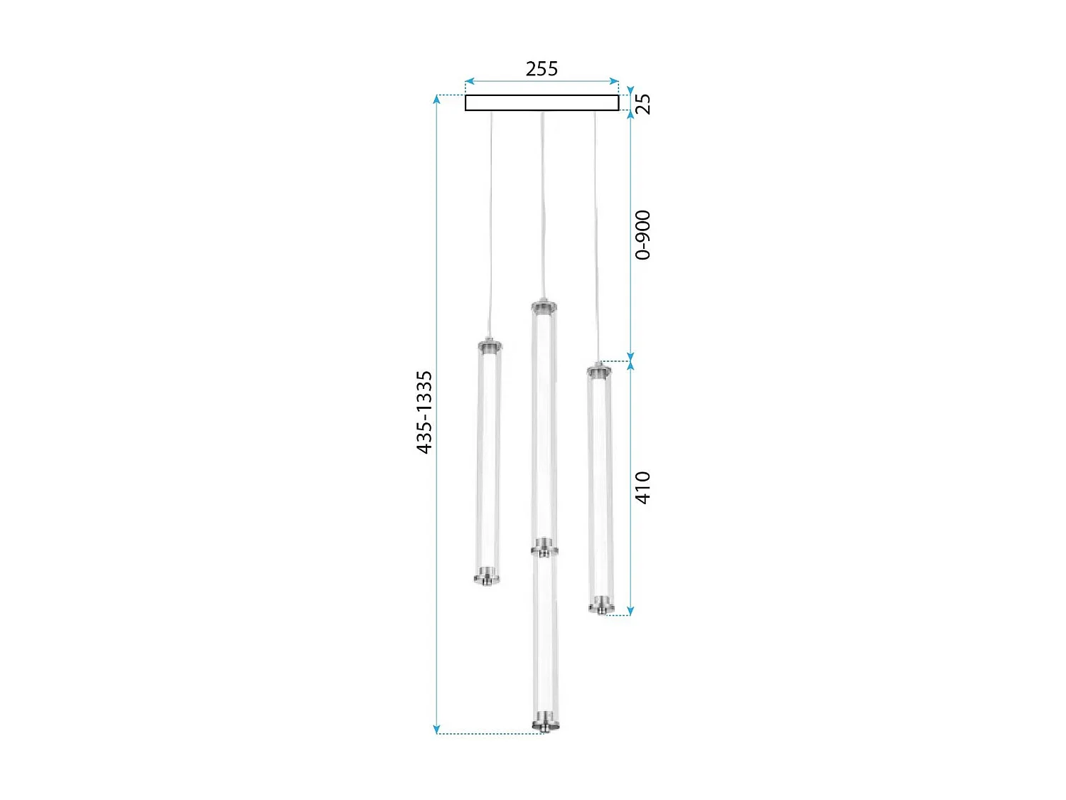 Toolight LED G024-4CPR hængelampe guld 133,5X25,5X41,5CM