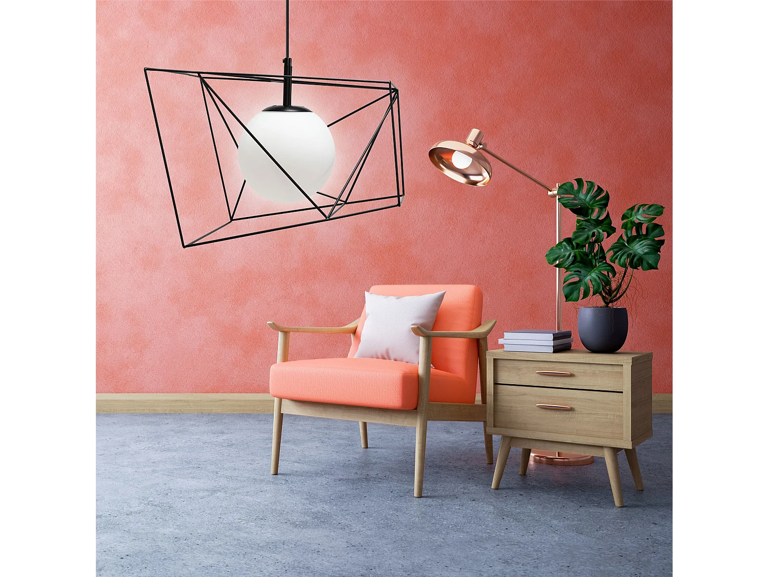 Lampe Suspendue Toolight App1022-1Cp Black