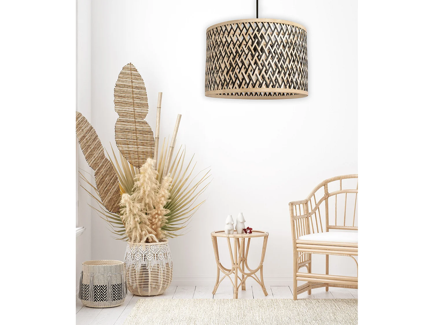 Lampe Suspendue Toolight App1543-1Cp Boho Beige