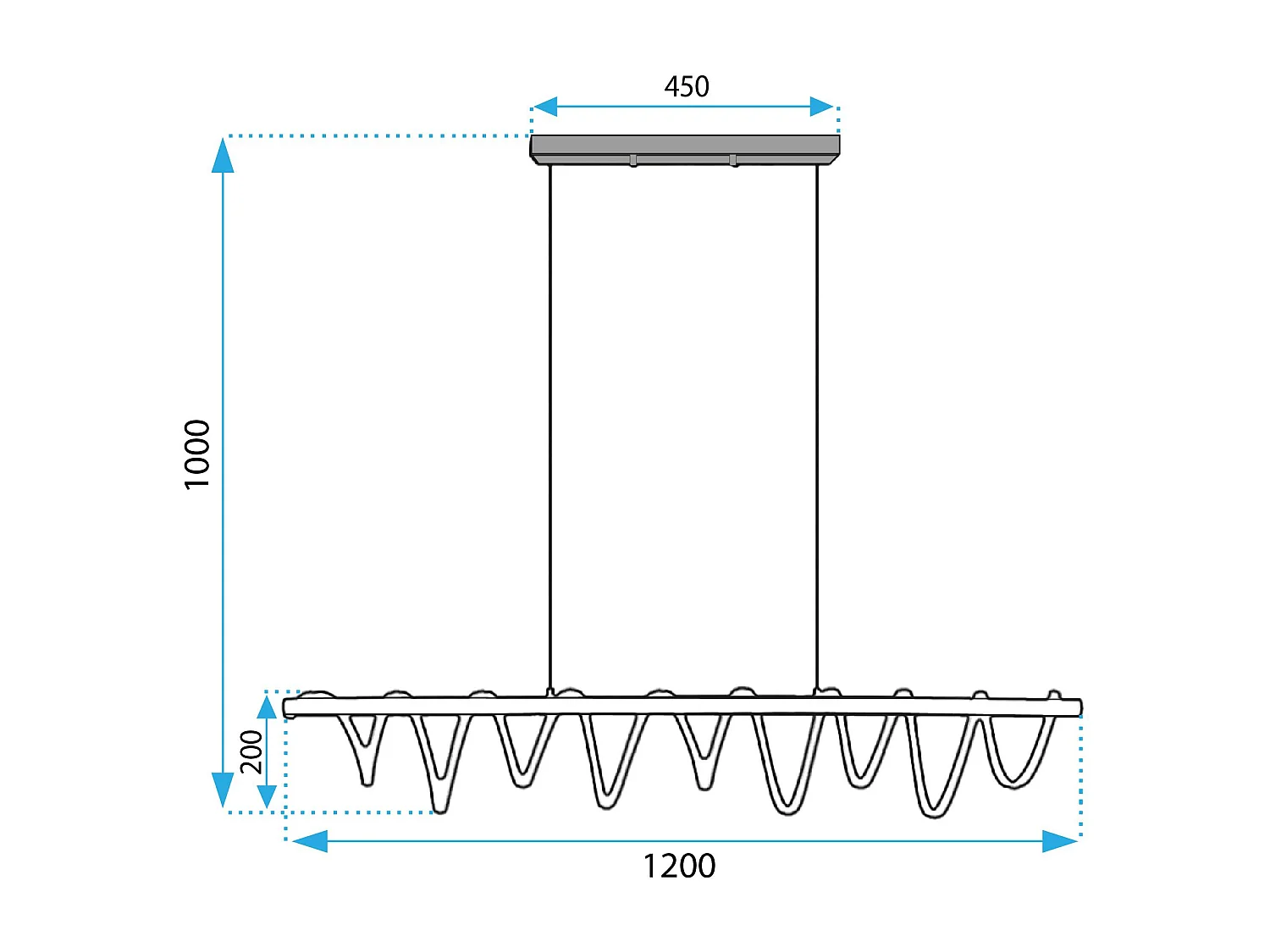 Lampe Suspendue Toolight Led App1288-Cp Black