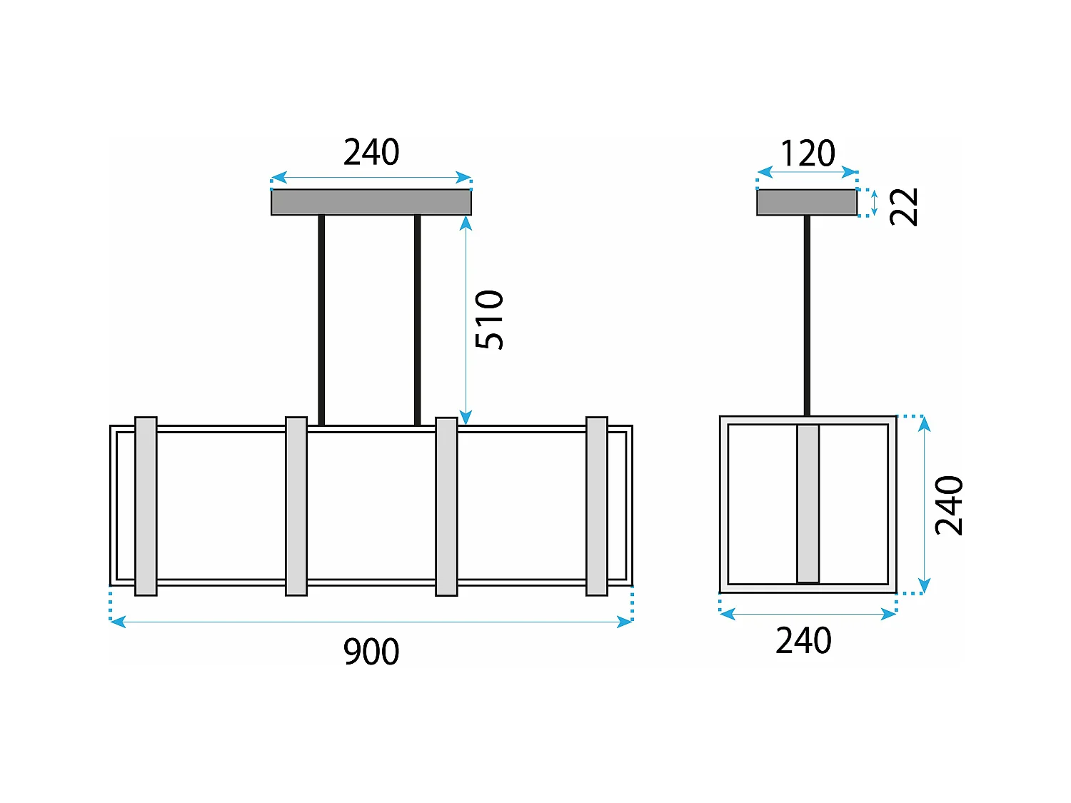 Lampe Suspendue Toolight App1583-4Cp Black Brown