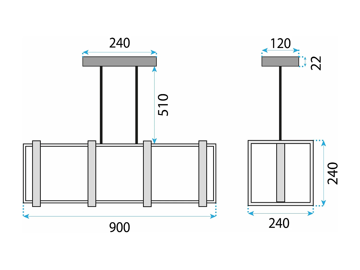 Lampe Suspendue Toolight App1583-4Cp Black Brown