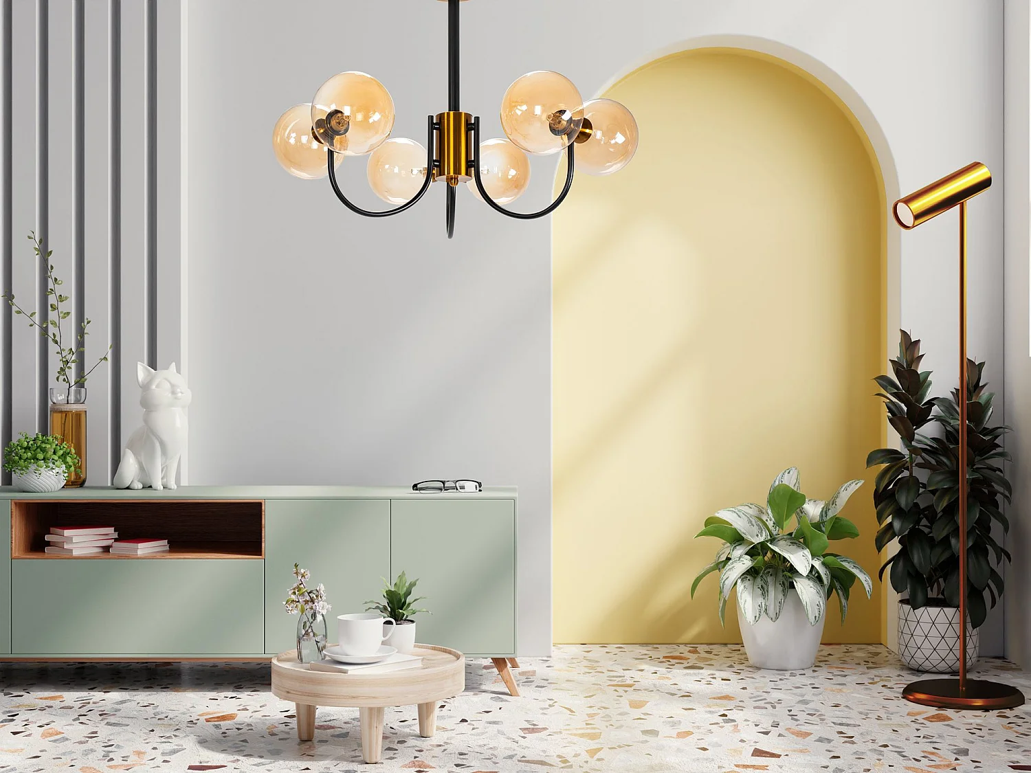 Lampe Suspendue Toolight App1120-6Cp Black