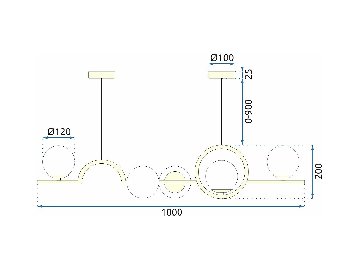 Lampada Toolight App1023-5Cp Gold
