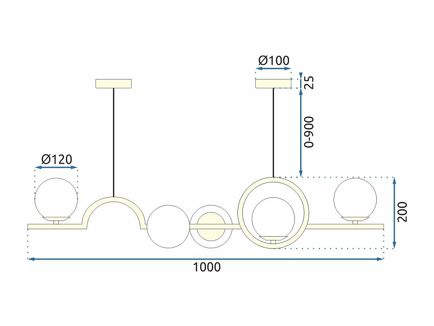 Lampada Toolight App1023-5Cp Gold