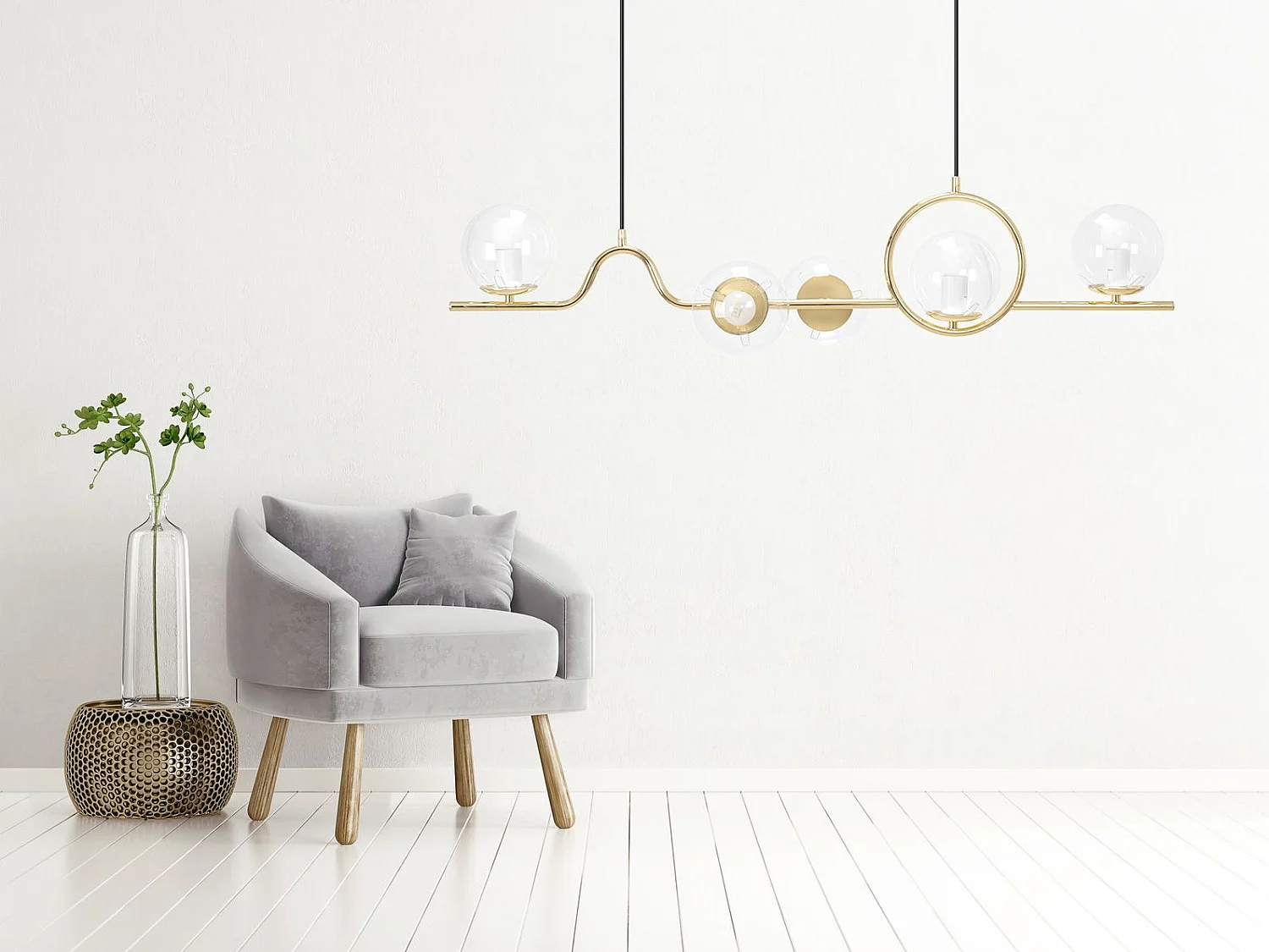 Lampe Suspendue Toolight App1023-5Cp Gold