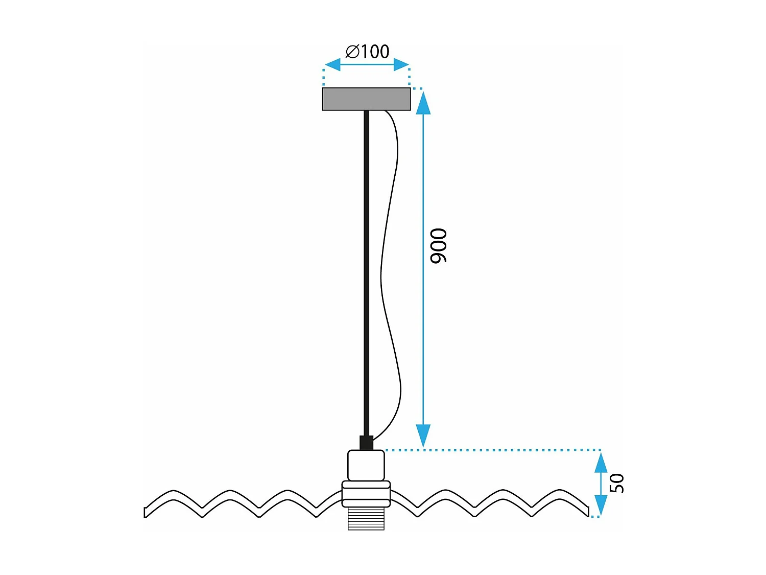 Lampe Suspendue Toolight App1452-1Cp 30Cm Black