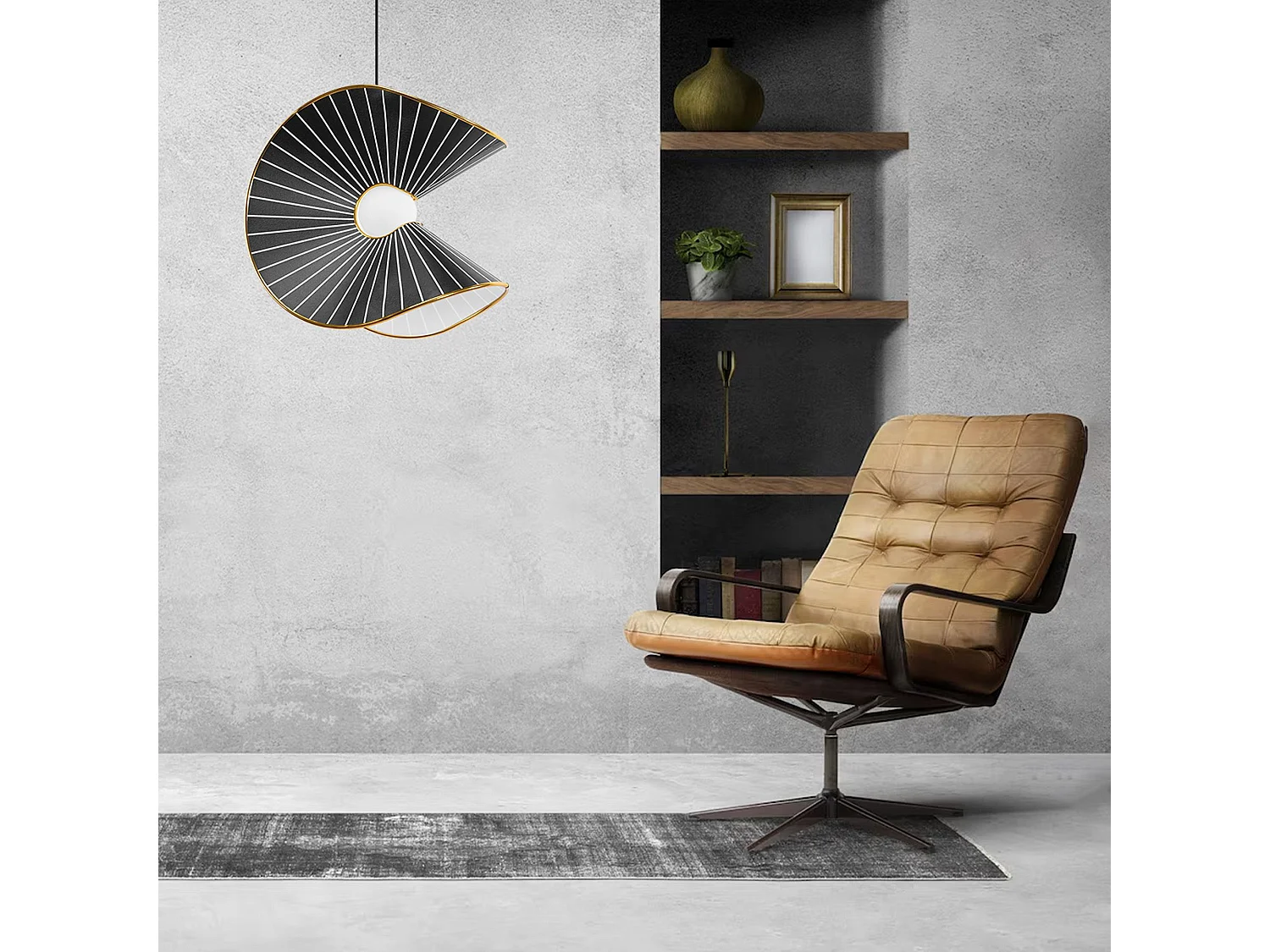 Lampe Suspendue Toolight App1500-1Cp Black Gold