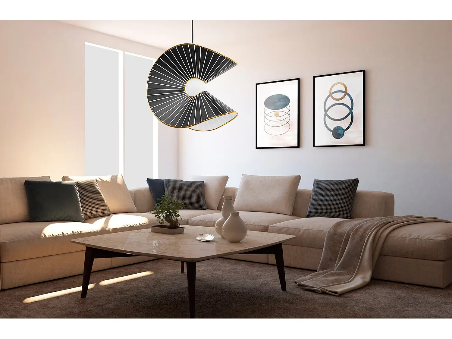 Lampe Suspendue Toolight App1500-1Cp Black Gold