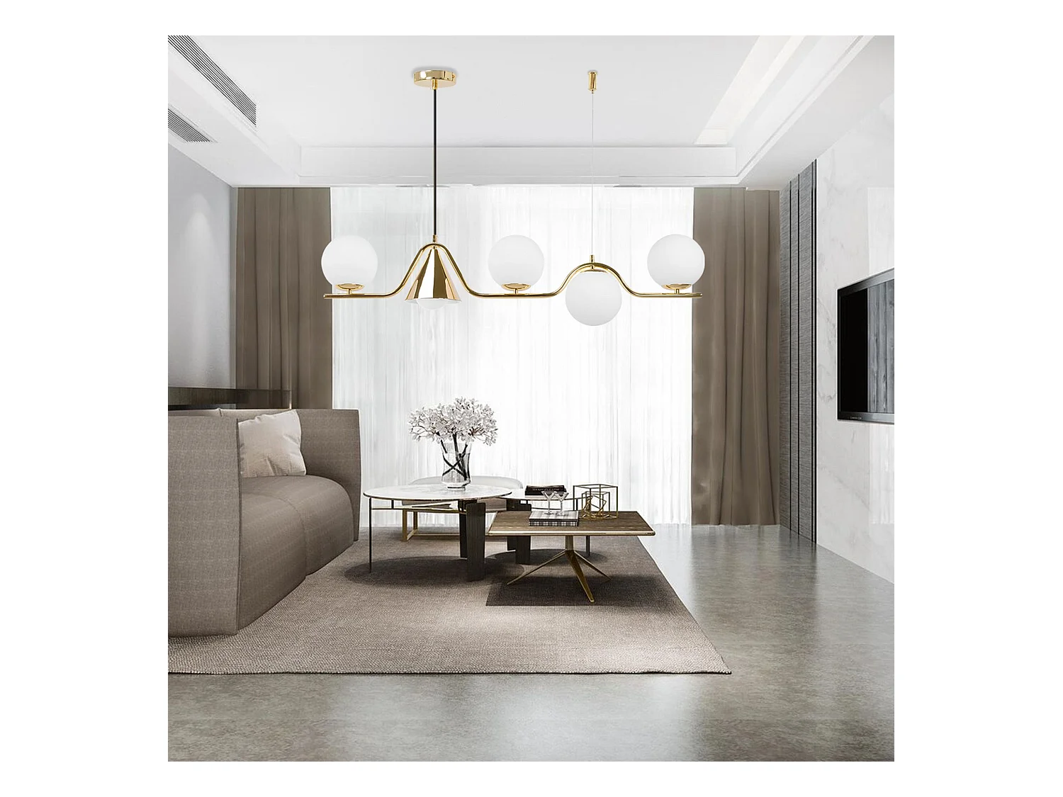 Lampe Suspendue Toolight App1662-5Cp Gold