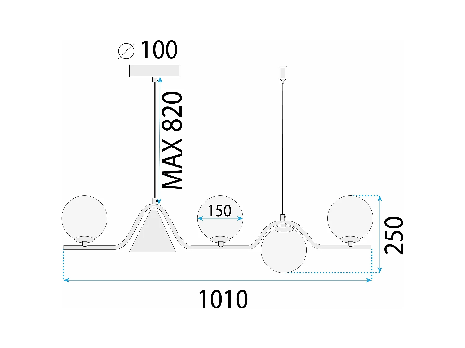 Lampe Suspendue Toolight App1662-5Cp Gold