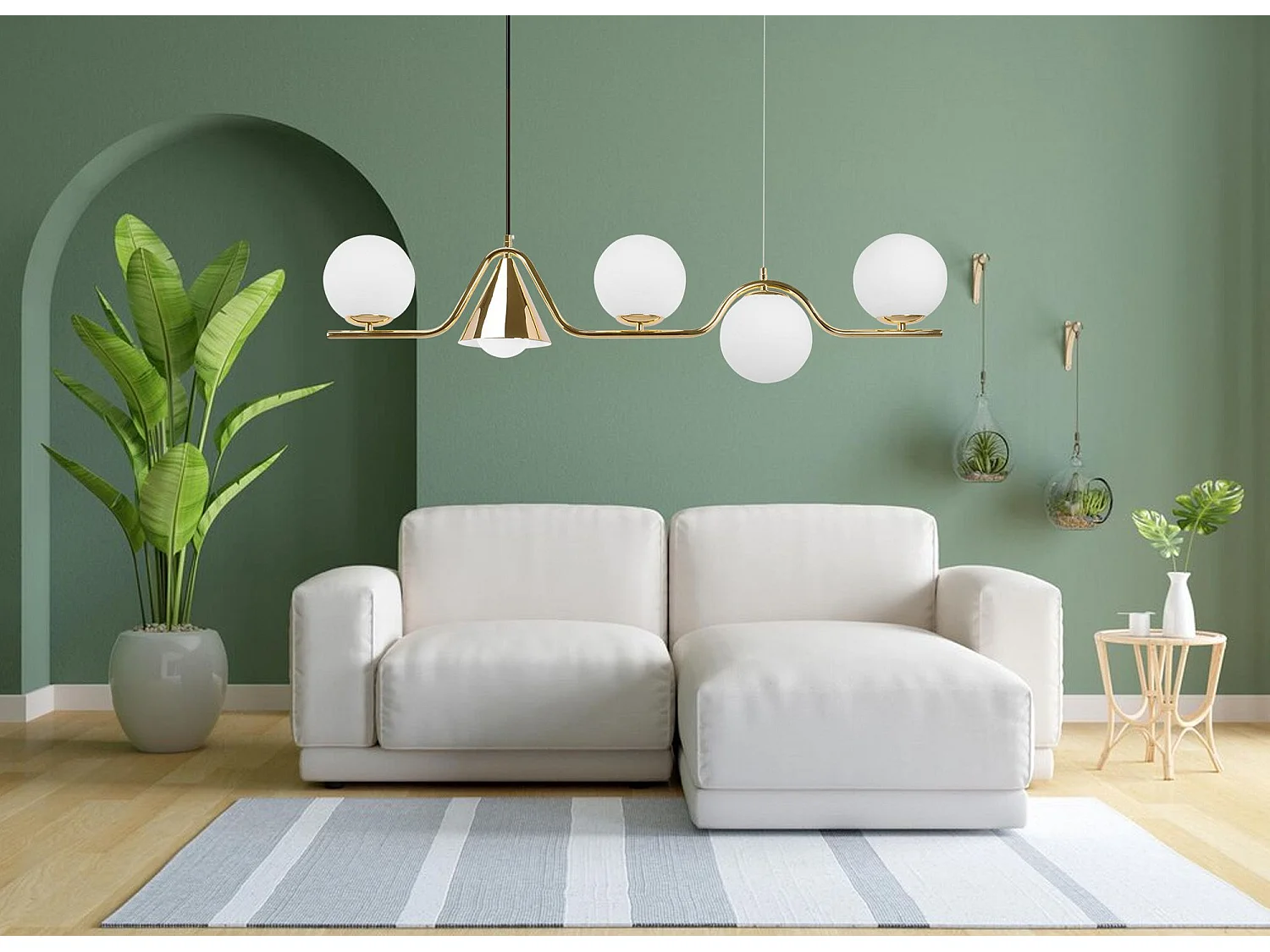 Candeeiro Suspenso Toolight App1662-5Cp Gold