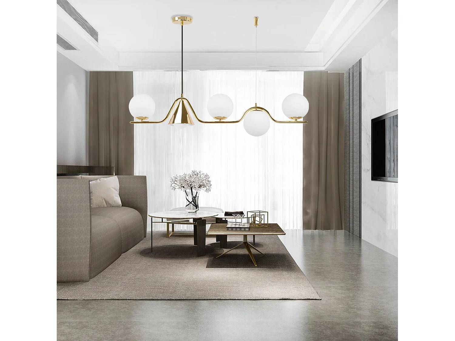 Candeeiro Suspenso Toolight App1662-5Cp Gold