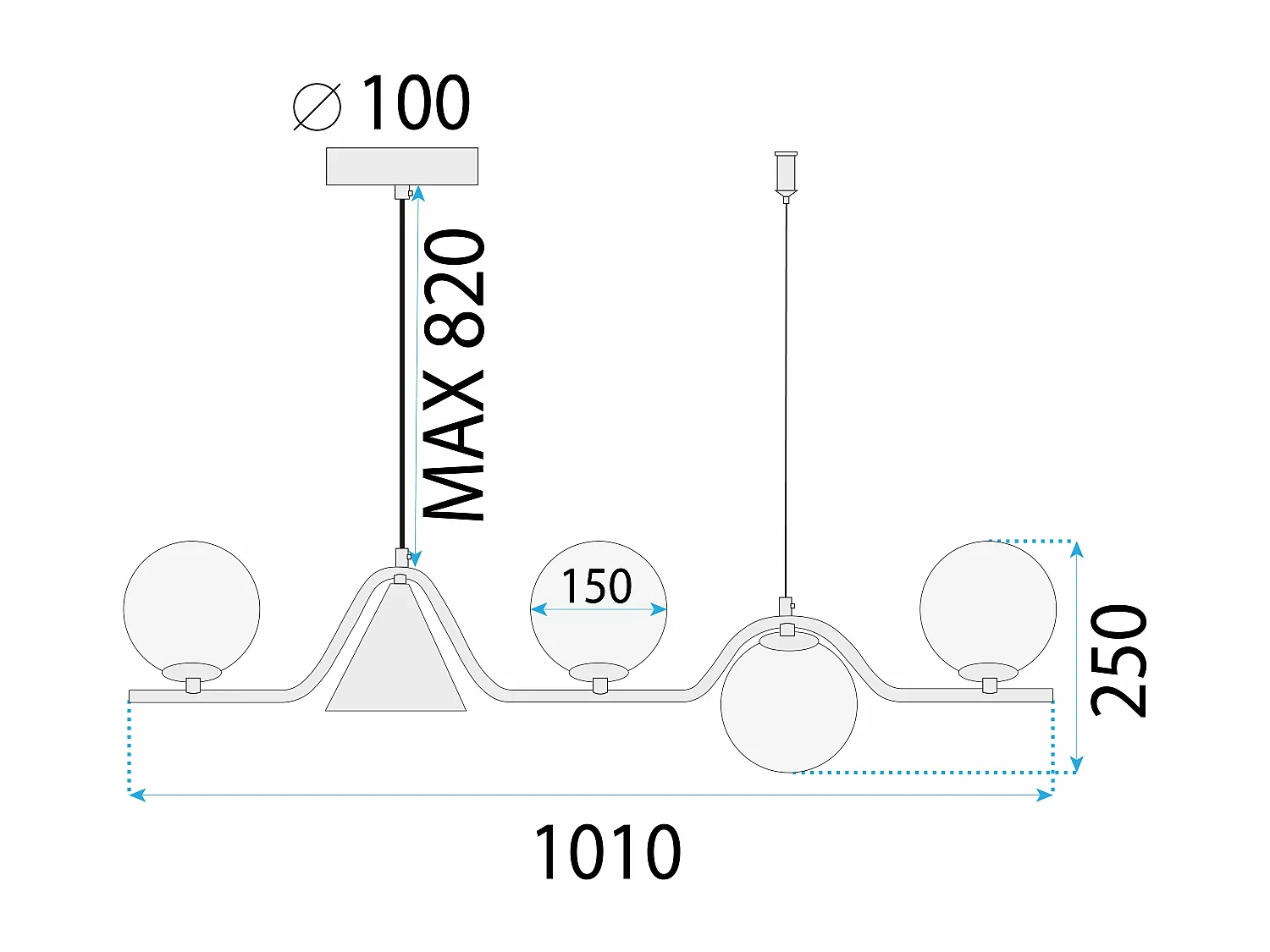 Candeeiro Suspenso Toolight App1662-5Cp Gold