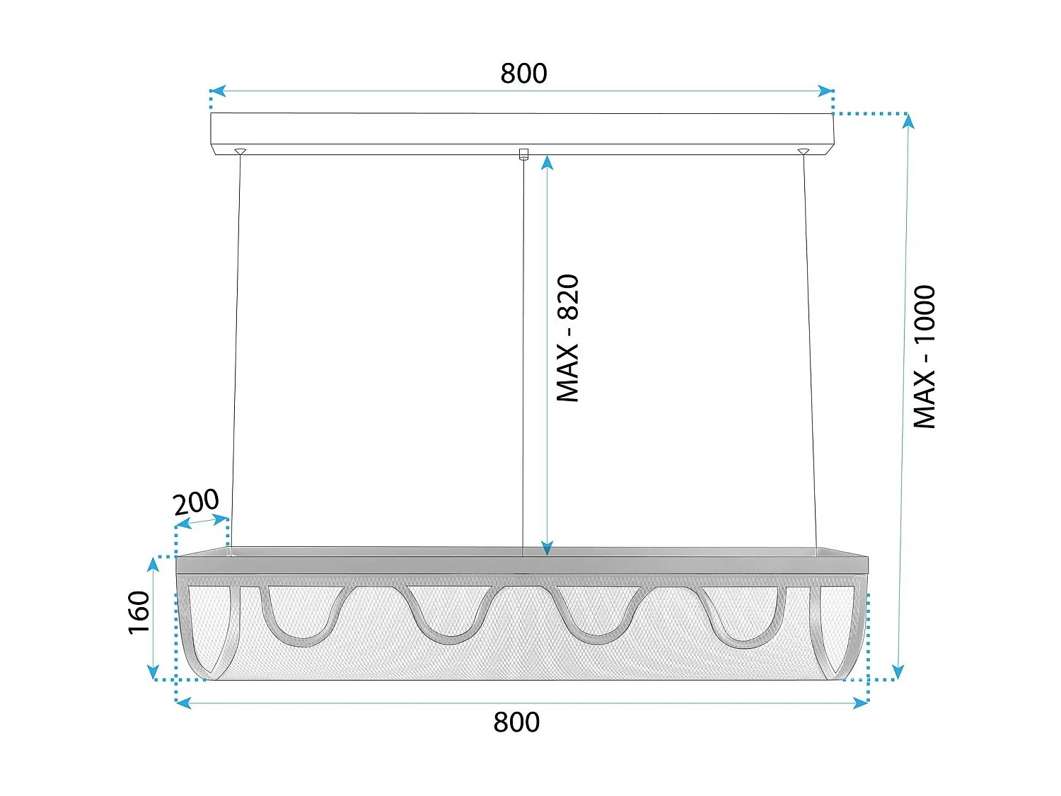 Candeeiro Suspenso Toolight App1409-Cp Black