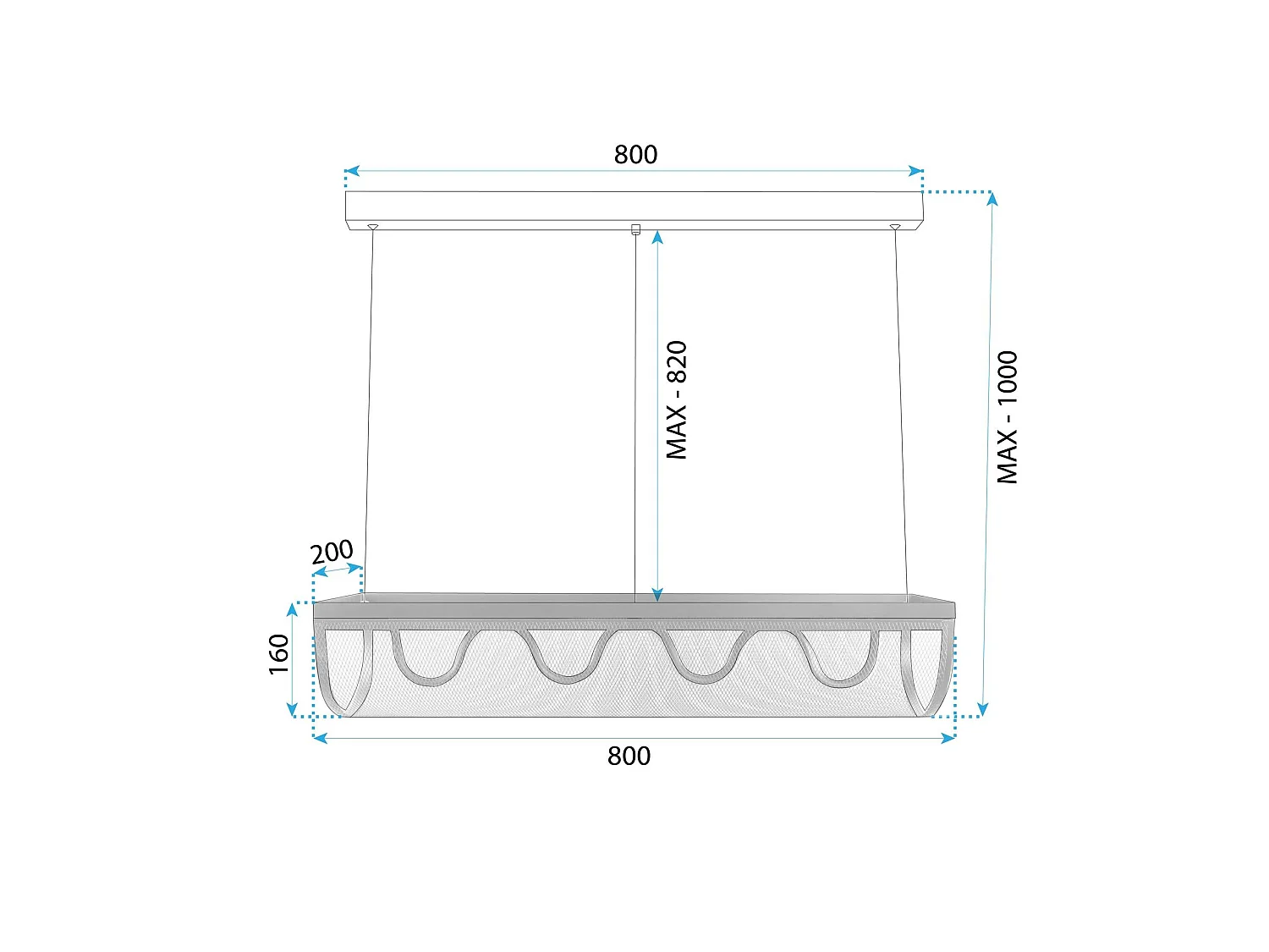 Candeeiro Suspenso Toolight App1409-Cp Black