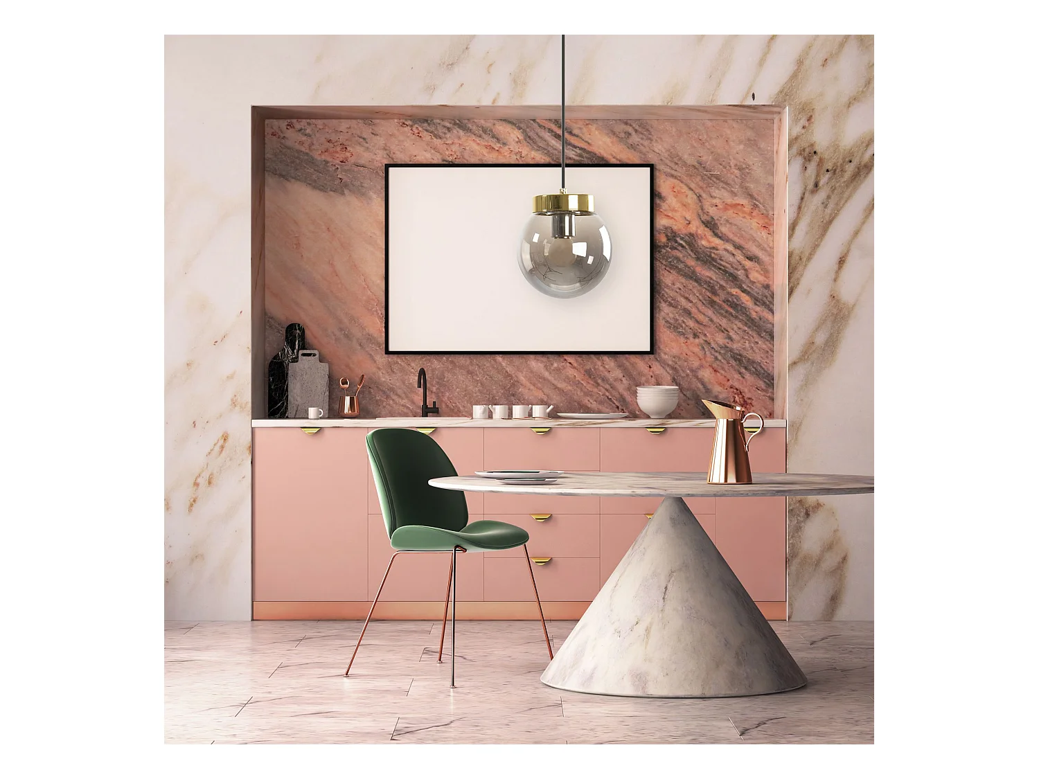 Hängelampe Toolight App1151-1Cp Gold Grey