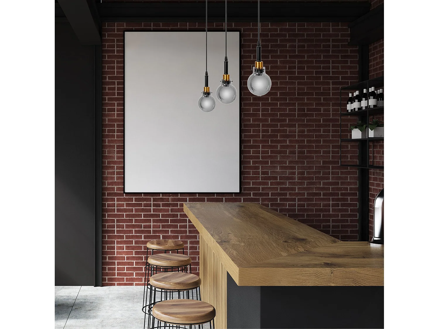 Lámpara Toolight App1124-1Cp Black Gold