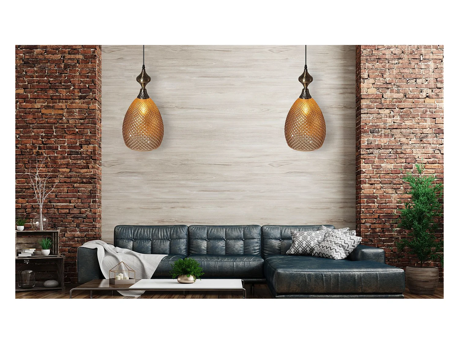 Hanglamp Toolight App432-1Cp Amber Beige