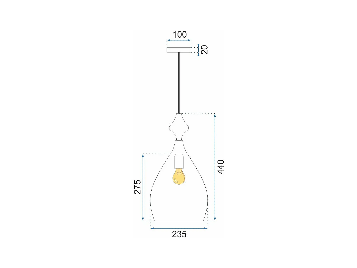 Hanglamp Toolight App432-1Cp Amber Beige