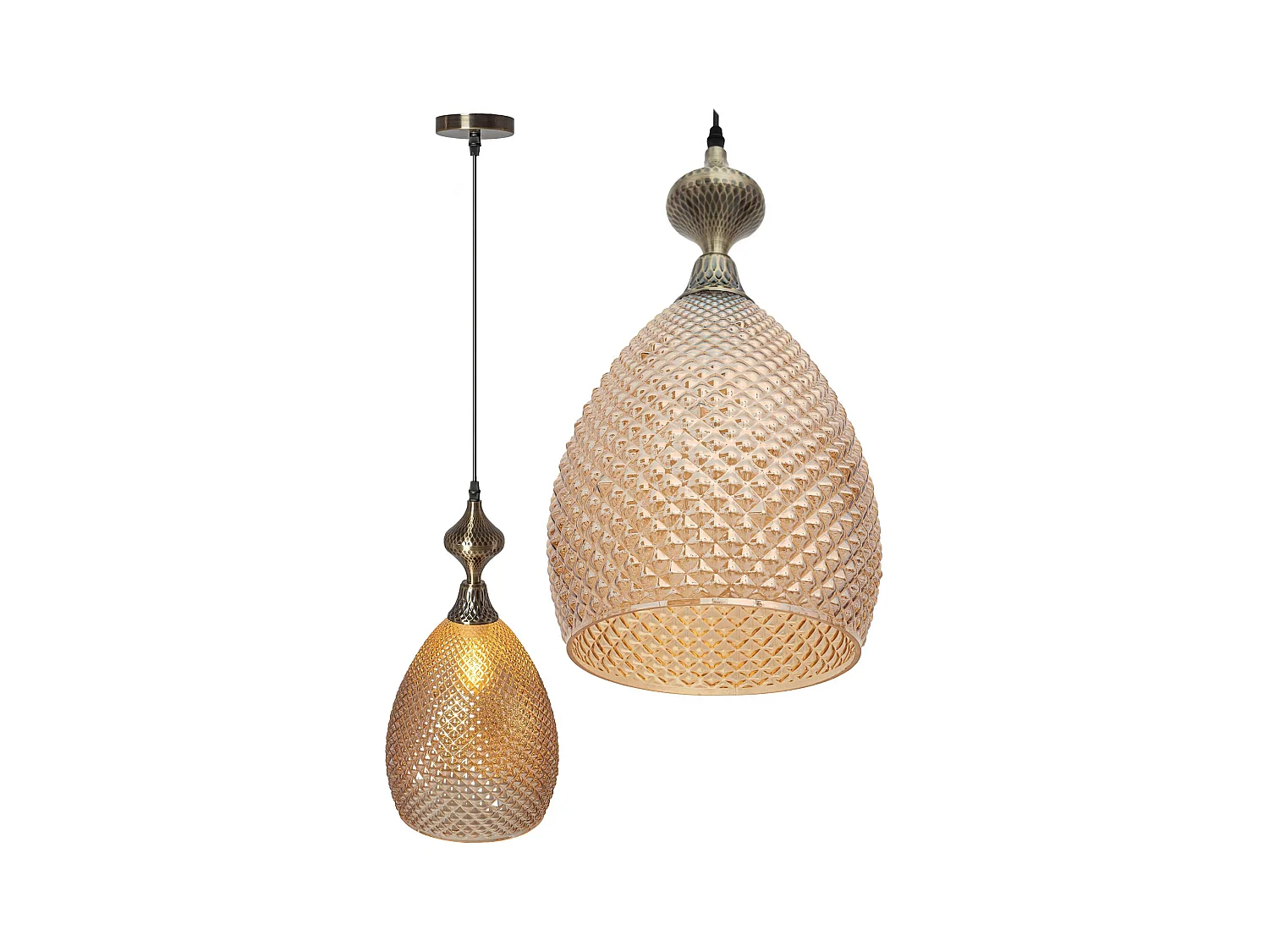 Lampe Suspendue Toolight App432-1Cp Amber Beige