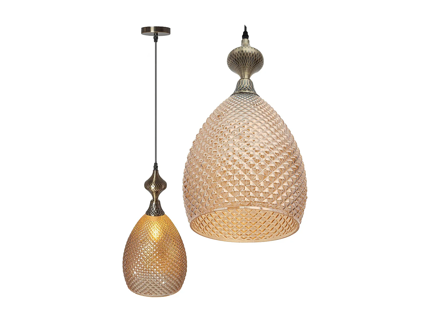 Lampe Suspendue Toolight App432-1Cp Amber Beige