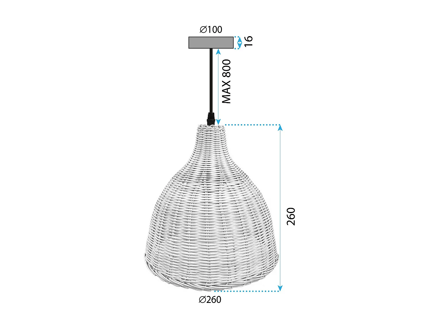 Lampe Suspendue Toolight App1645-1Cp Boho Beige