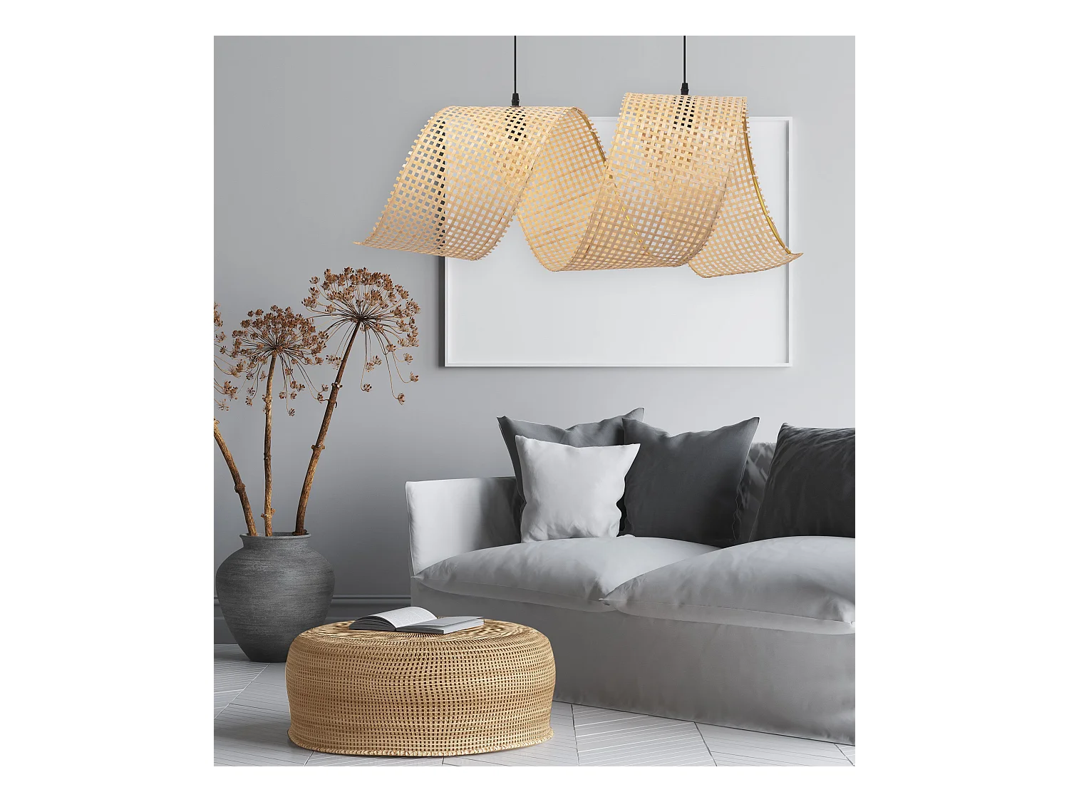 Hanglamp Toolight App1644-2Cp Spiral Boho 85Cm Beige