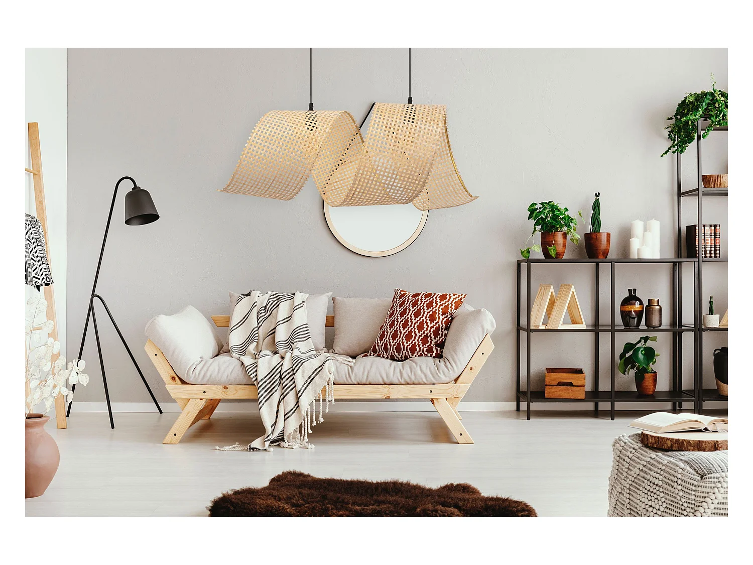 Hanglamp Toolight App1644-2Cp Spiral Boho 85Cm Beige