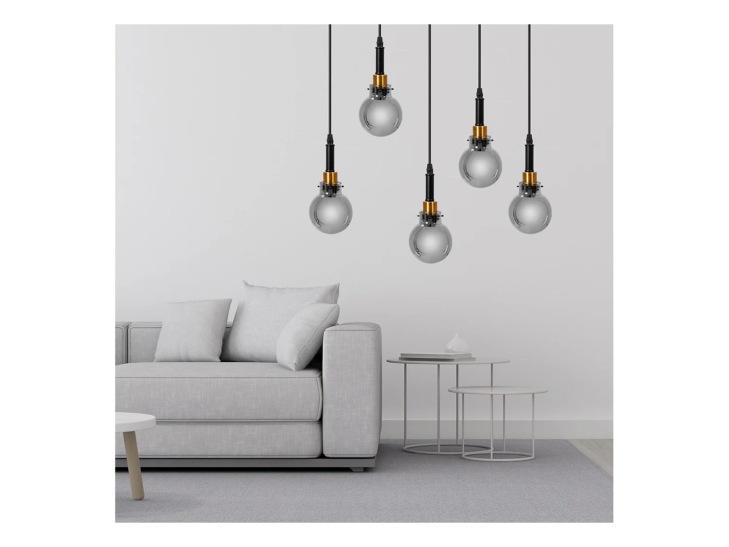 Lampe Suspendue Toolight App1126-5Cp Black Gold