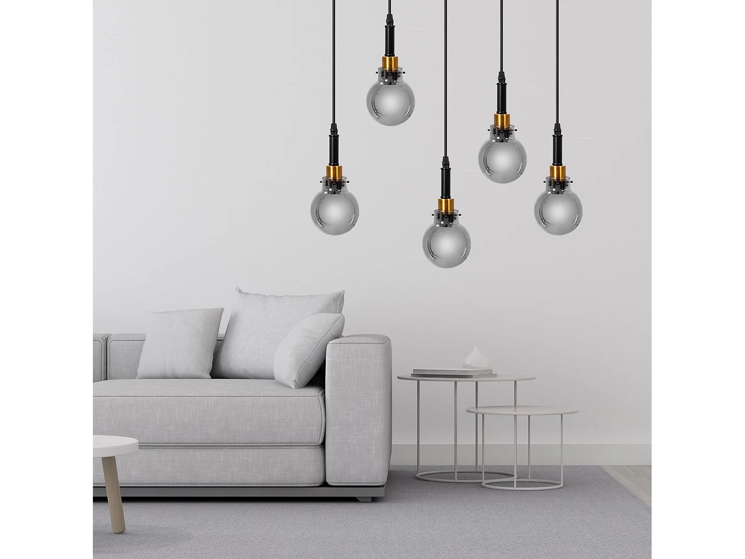 Lampe Suspendue Toolight App1126-5Cp Black Gold