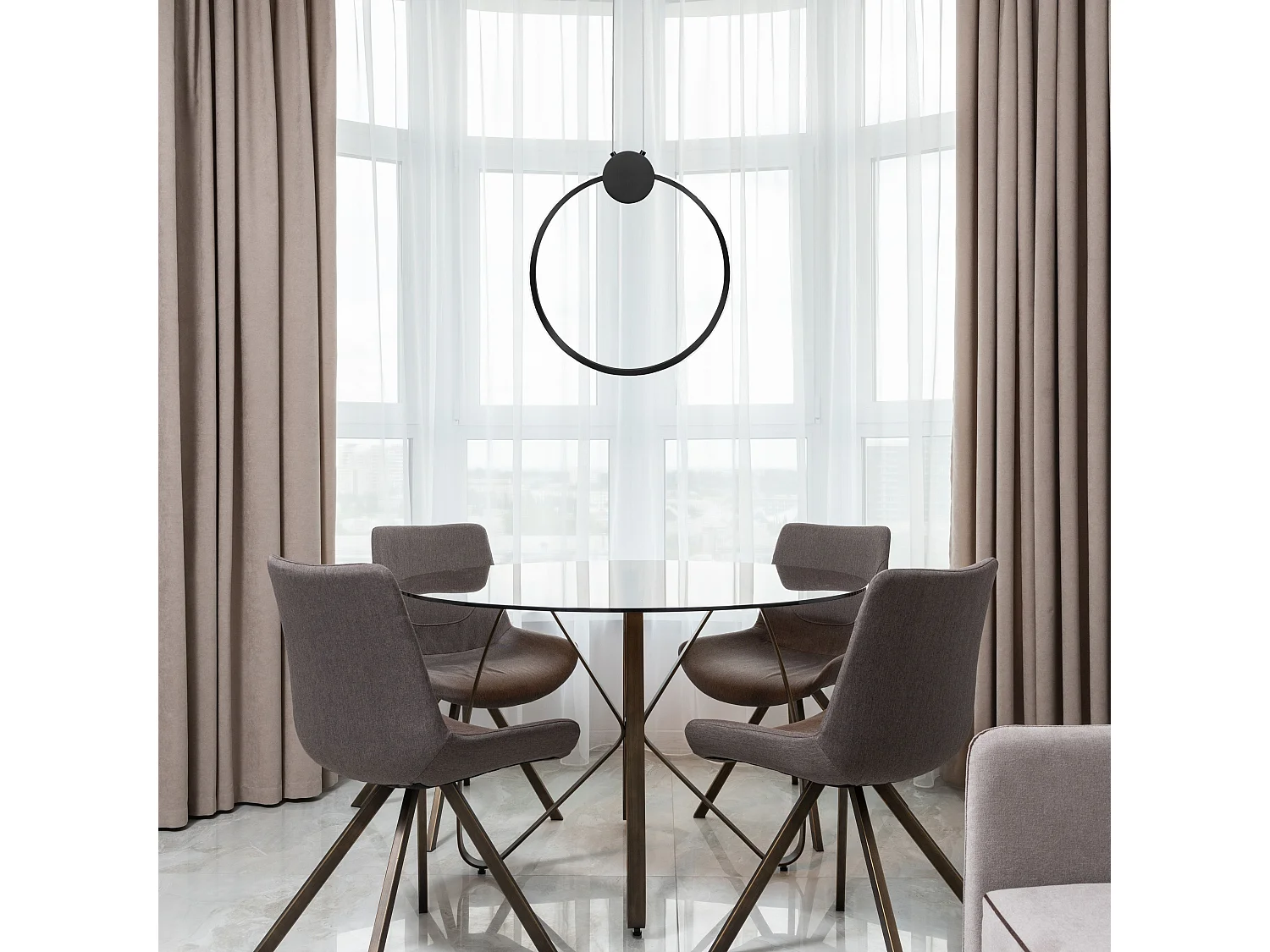 Candeeiro Suspenso Toolight Led App1392-Cp 30Cm Black