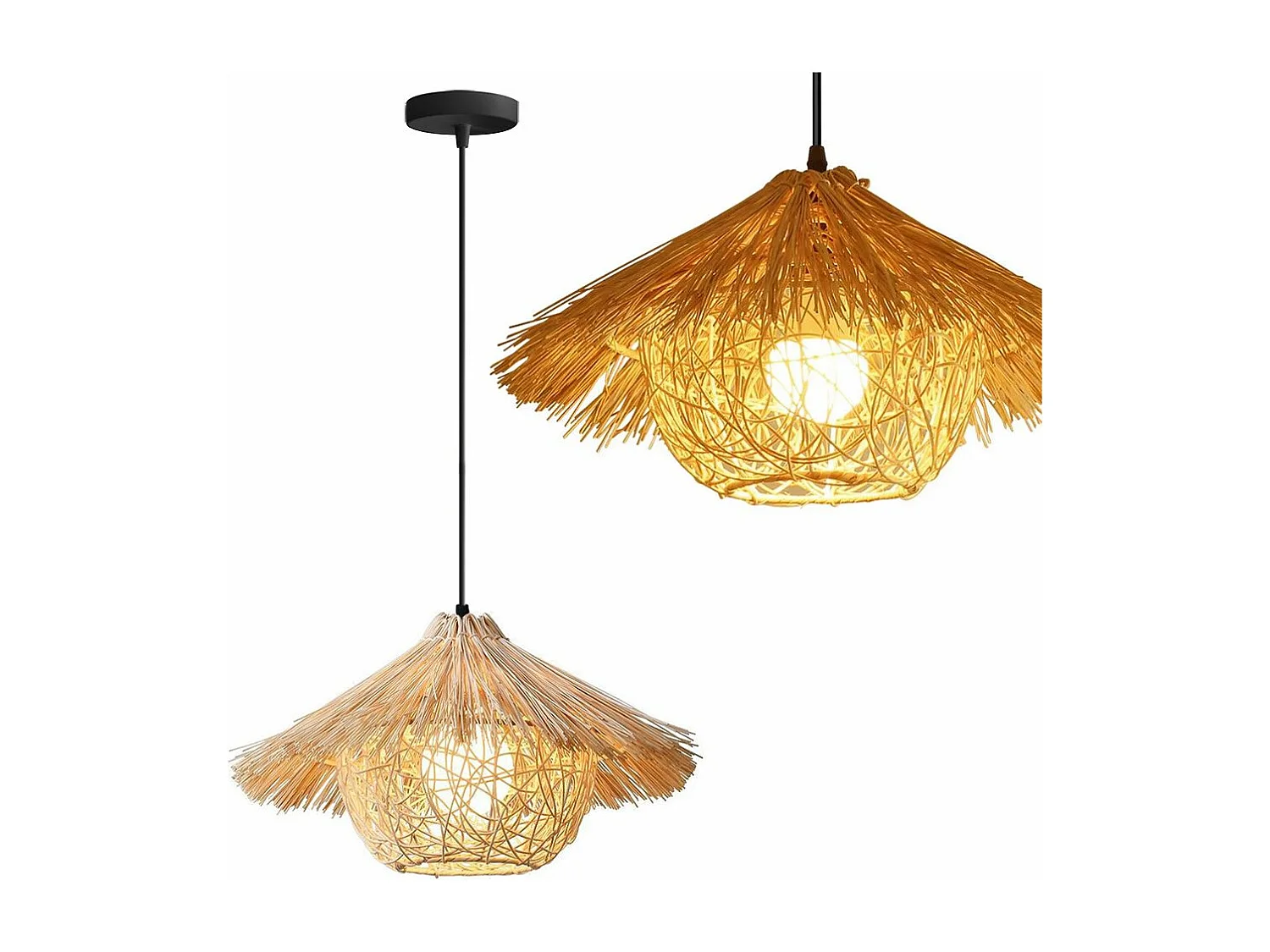 Lampe Suspendue Toolight App1636-1Cp Boho Beige