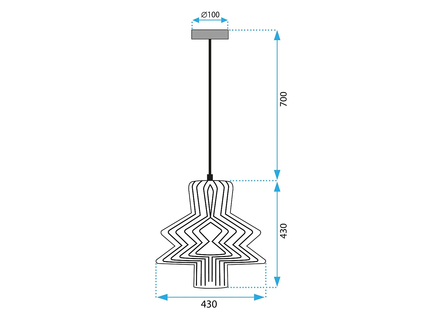 Toolight pendant ceiling lamp APP1458-1CP Black