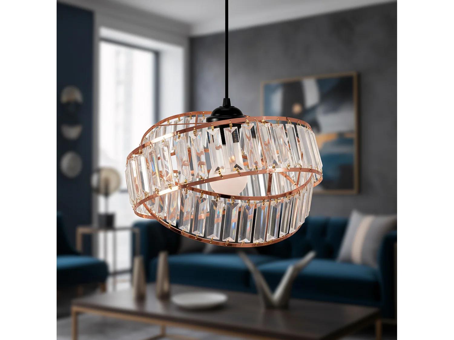 Lampe Suspendue Toolight App1105-1Cp Rose Gold