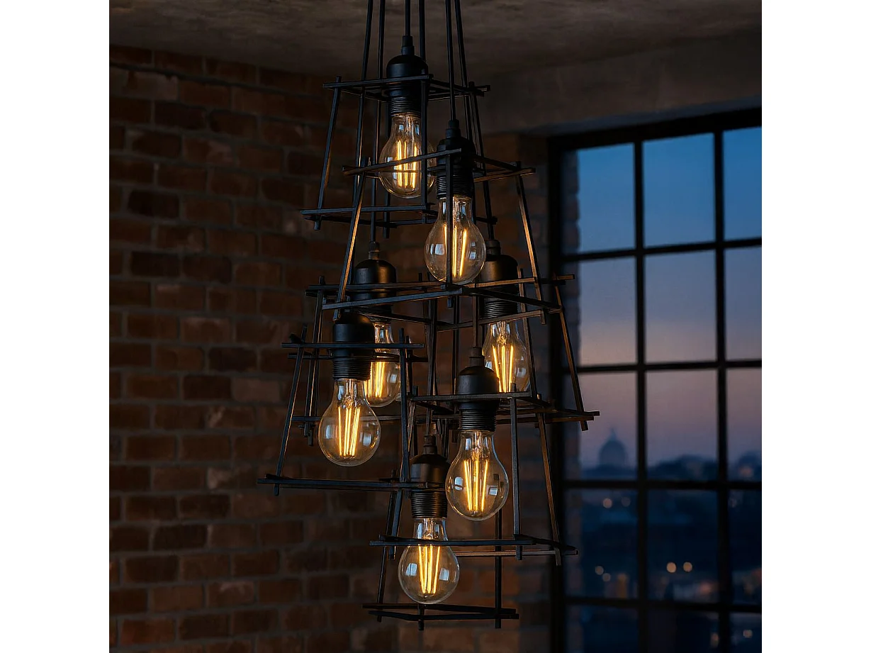 Ceiling Lamp Chandelier Toolight App221-7Cp Black
