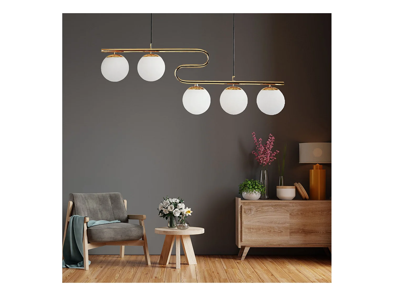 Hanglamp Toolight App1599-5Cp Gold