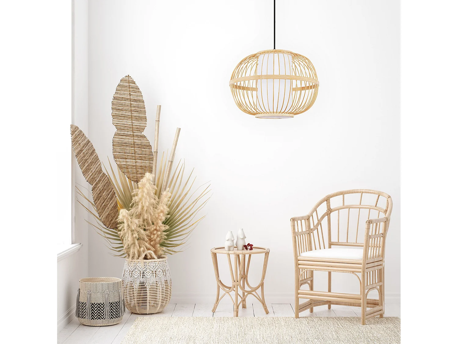 Lampe Suspendue Toolight App1631-1Cp Boho 30Cn Beige