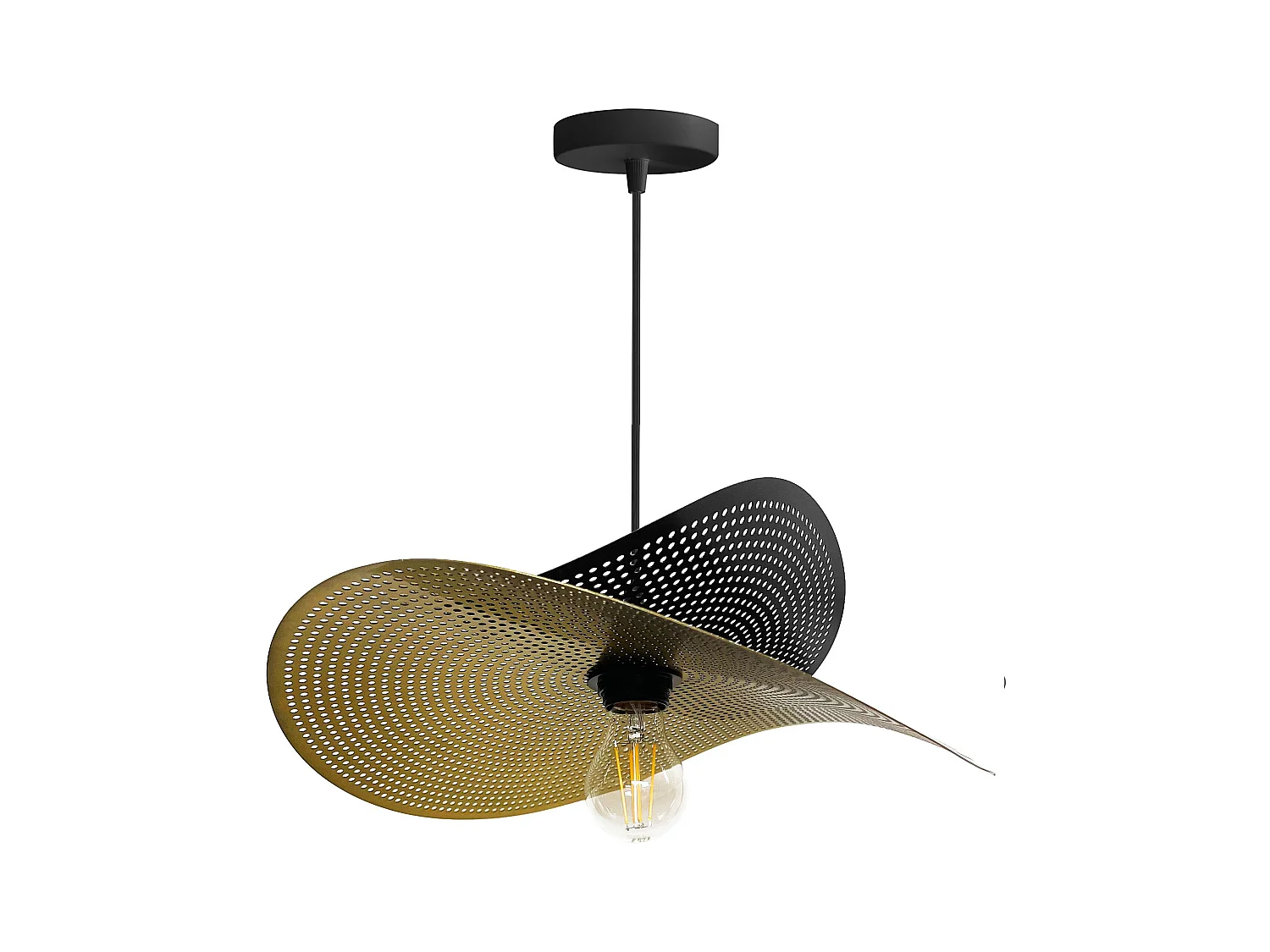 Lampe Suspendue Toolight App1472-1Cp Black Brush Gold