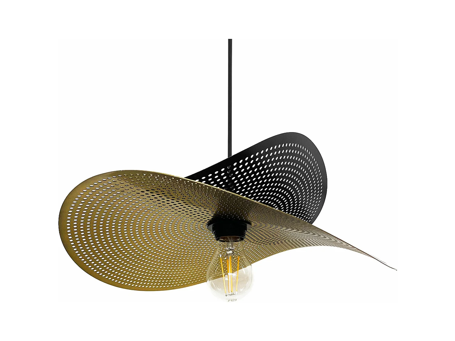 Lampe Suspendue Toolight App1472-1Cp Black Brush Gold