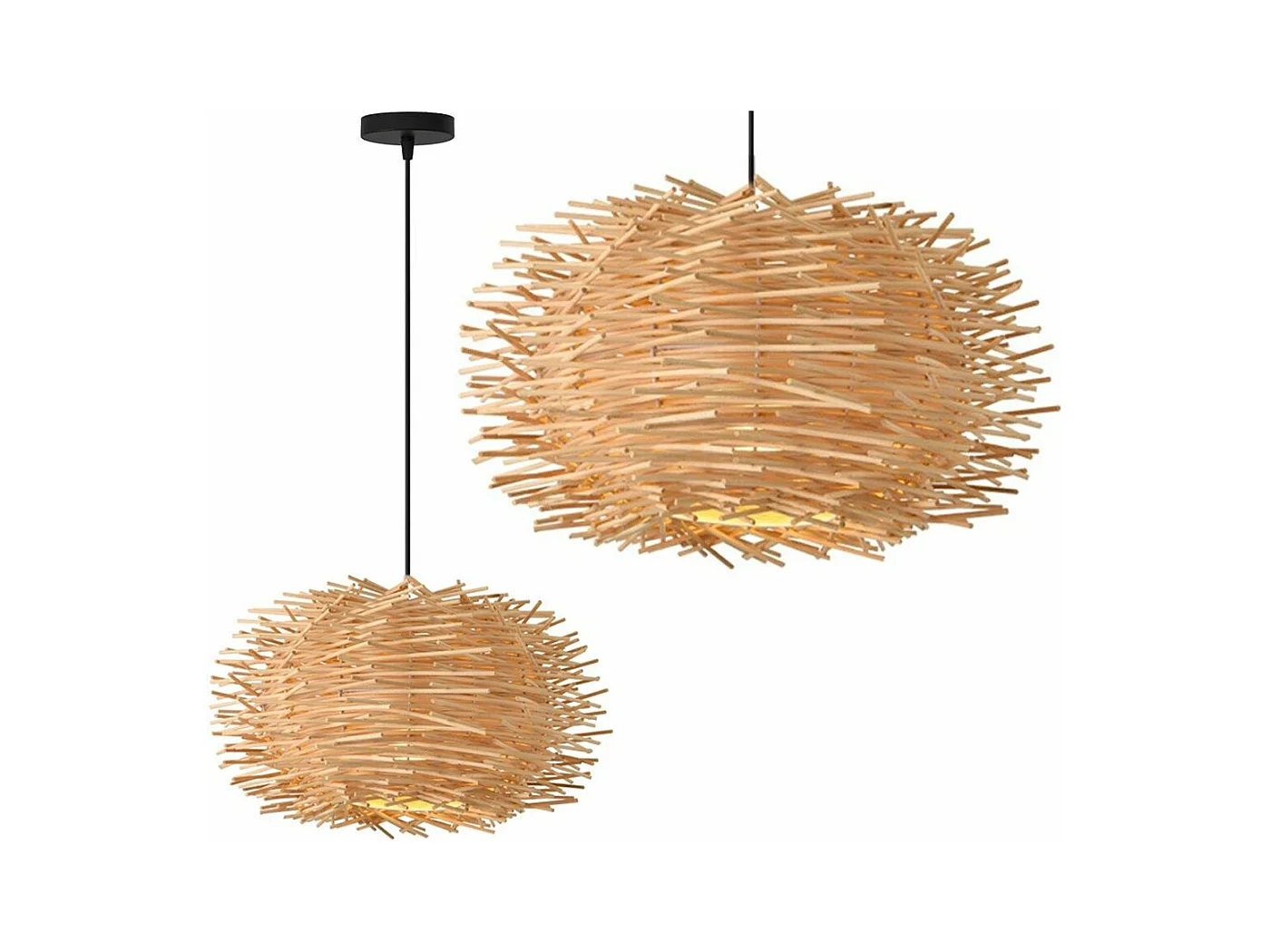 Lampe Suspendue Toolight App884-1Cp Natural Boho Brown