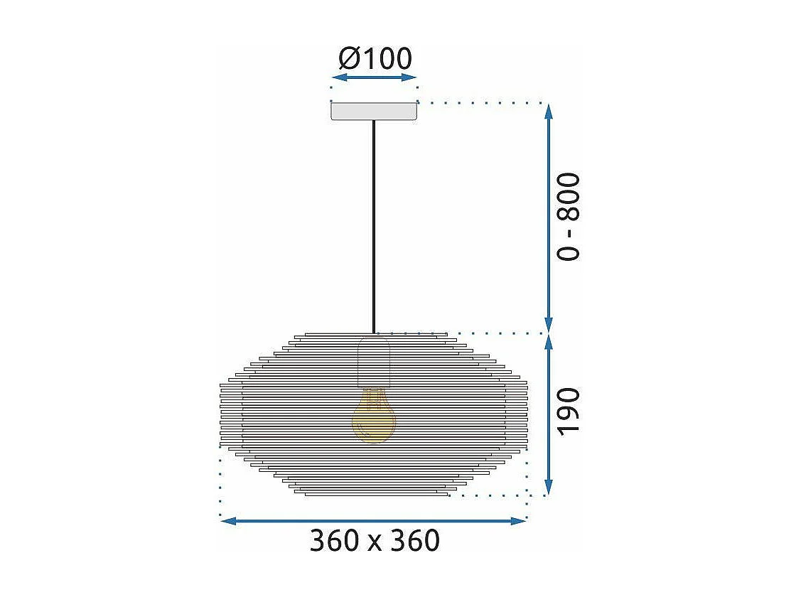 Lampe Suspendue Toolight App884-1Cp Natural Boho Brown