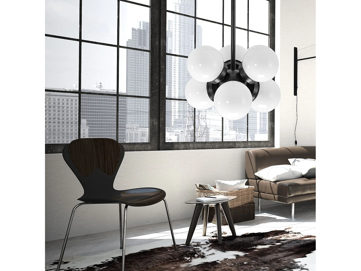 Lampe Suspendue Toolight App904-6Cp Loft Black
