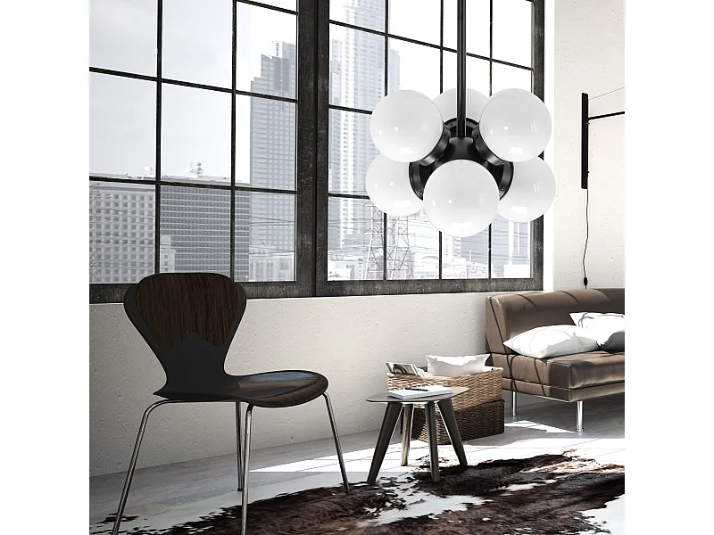 Lampe Suspendue Toolight App904-6Cp Loft Black