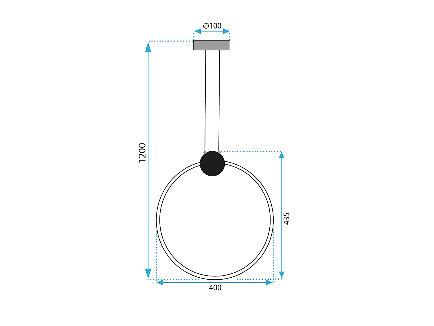 Hänglampa Toolight Led App1395-Cp Svart 40X2,7X43Cm